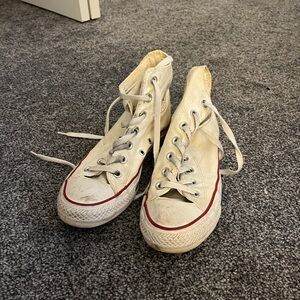Converse White High Tops Size 7